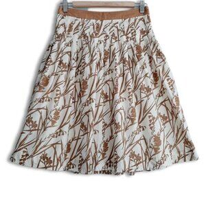 JOE FRESH 100% Cotton Plisse Pleated A-line Skirt Floral Print Sz 2